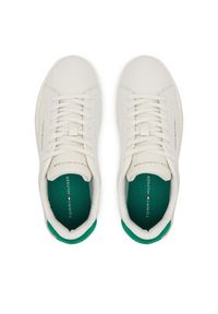 TOMMY HILFIGER - Tommy Hilfiger Sneakersy Th Court Lth Detail Ess FM0FM05367 Beżowy. Kolor: beżowy. Materiał: skóra #5