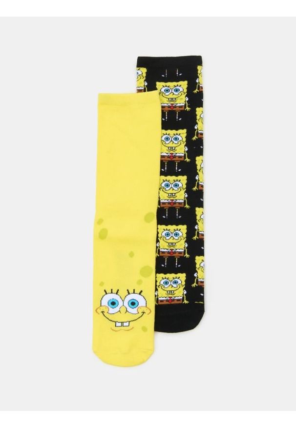 Sinsay - Prążkowane skarpetki 2 pack SpongeBob - wielobarwny. Materiał: prążkowany