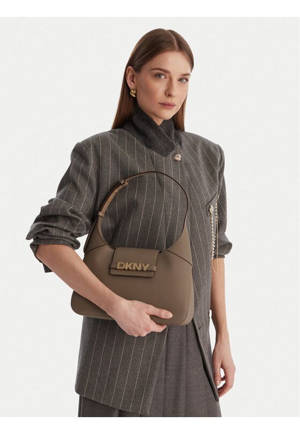 DKNY Torebka R523KL20 Beżowy. Kolor: beżowy. Materiał: skórzane