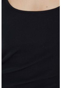 Hollister Co. sukienka kolor czarny midi dopasowana. Typ kołnierza: dekolt w karo. Kolor: czarny. Materiał: dzianina. Długość rękawa: długi rękaw. Typ sukienki: dopasowane. Długość: midi #2