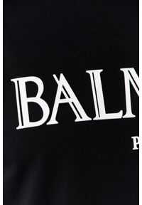 Balmain - BALMAIN Czarny męski t-shirt z wypukłym gumowym logo. Kolor: czarny. Materiał: guma #2
