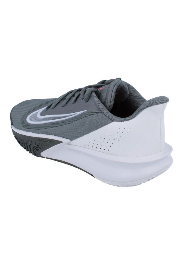 Buty koszykarskie męskie Nike Precision Vii. Zapięcie: sznurówki. Kolor: szary. Materiał: guma, syntetyk, tkanina, materiał. Szerokość cholewki: normalna. Sport: bieganie