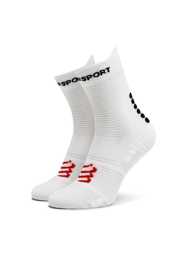 Compressport Skarpety długie Pro Racing V4.0 Run High XU00046B Biały. Kolor: biały. Materiał: syntetyk. Sport: bieganie