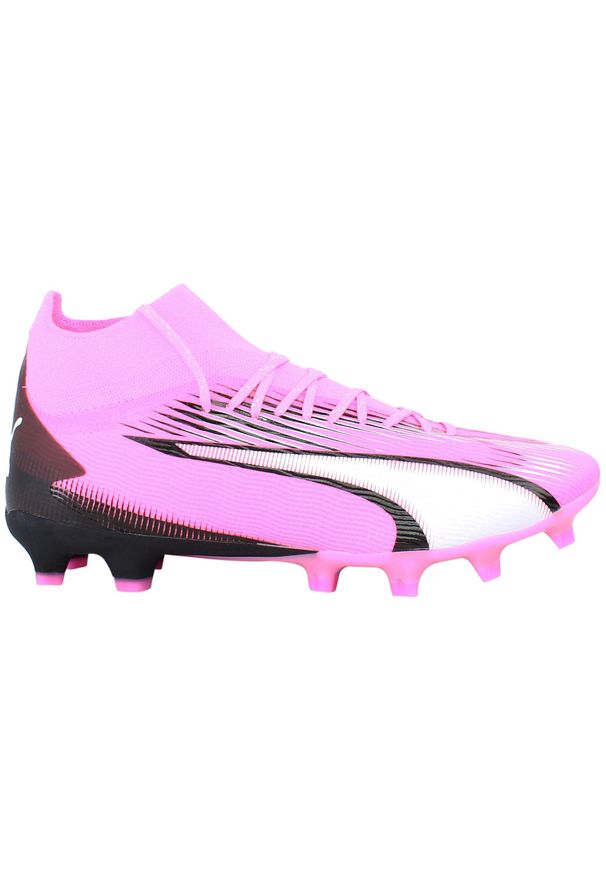 Puma - Buty piłkarskie PUMA Ultra Pro FG/AG. Kolor: biały, wielokolorowy, różowy, czarny. Materiał: materiał, syntetyk. Szerokość cholewki: normalna. Sport: piłka nożna