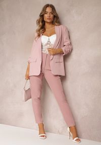 Renee - Jasnoróżowa Marynarka Orolea. Kolor: różowy. Materiał: tkanina. Wzór: jednolity, gładki. Styl: elegancki #3