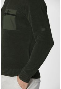 Aeronautica Militare - AERONAUTICA MILITARE Zielony sweter męski 242MA1515L539, Rozmiar L. Kolor: zielony
