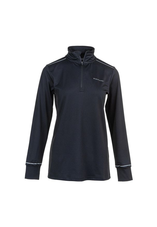 ENDURANCE - Bluza do biegania damska Endurance Crinol. Kolor: czarny. Sport: bieganie