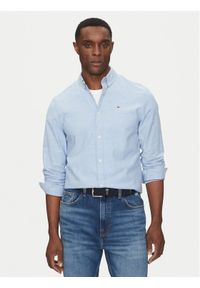 Tommy Jeans Koszula Stretch Oxford DM0DM09594 Błękitny Slim Fit. Kolor: niebieski. Materiał: bawełna