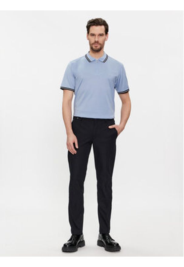 Karl Lagerfeld - KARL LAGERFELD Polo 745080 541200 Niebieski Regular Fit. Typ kołnierza: polo. Kolor: niebieski. Materiał: bawełna