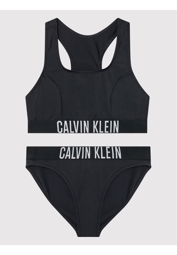Calvin Klein Swimwear Strój kąpielowy KY0KY00010 Czarny. Kolor: czarny. Materiał: syntetyk
