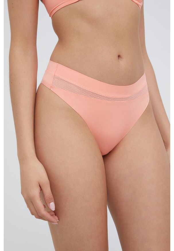 Calvin Klein Underwear stringi kolor pomarańczowy. Kolor: pomarańczowy