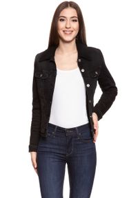 Lee - DAMSKA KURTKA JEANSOWA LEE SHERPA RIDER JACKET BLACK TYRO L54VCPJW 112112963. Materiał: jeans. Wzór: jednolity