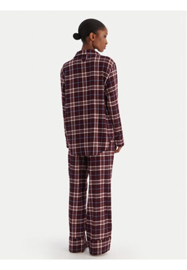 TOMMY HILFIGER - Tommy Hilfiger Piżama UW0UW06158 Bordowy Regular Fit. Kolor: czerwony. Materiał: syntetyk