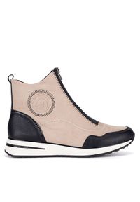 Remonte Botki D1G70-60 Beżowy. Kolor: beżowy. Materiał: materiał #1