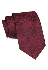 Alties - Klasyczny Krawat Męski - ALTIES - Ciemna Czerwień, Paisley. Kolor: czerwony. Materiał: tkanina. Wzór: paisley. Styl: klasyczny #1