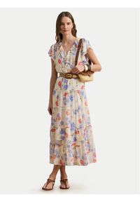 Lauren Ralph Lauren - LAUREN RALPH LAUREN Sukienka letnia 200P08686001 Kremowy Regular Fit. Kolor: kremowy. Materiał: syntetyk. Sezon: lato #1