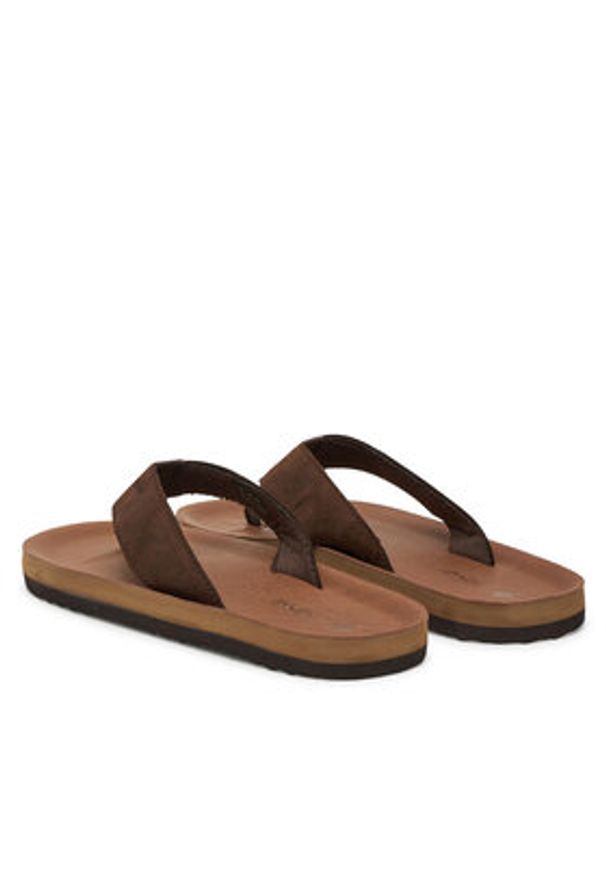 Rieker Japonki 20152-25 Brązowy. Kolor: brązowy. Materiał: nubuk, skóra