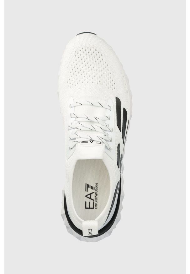 EA7 Emporio Armani sneakersy kolor biały. Nosek buta: okrągły. Zapięcie: sznurówki. Kolor: biały. Materiał: guma