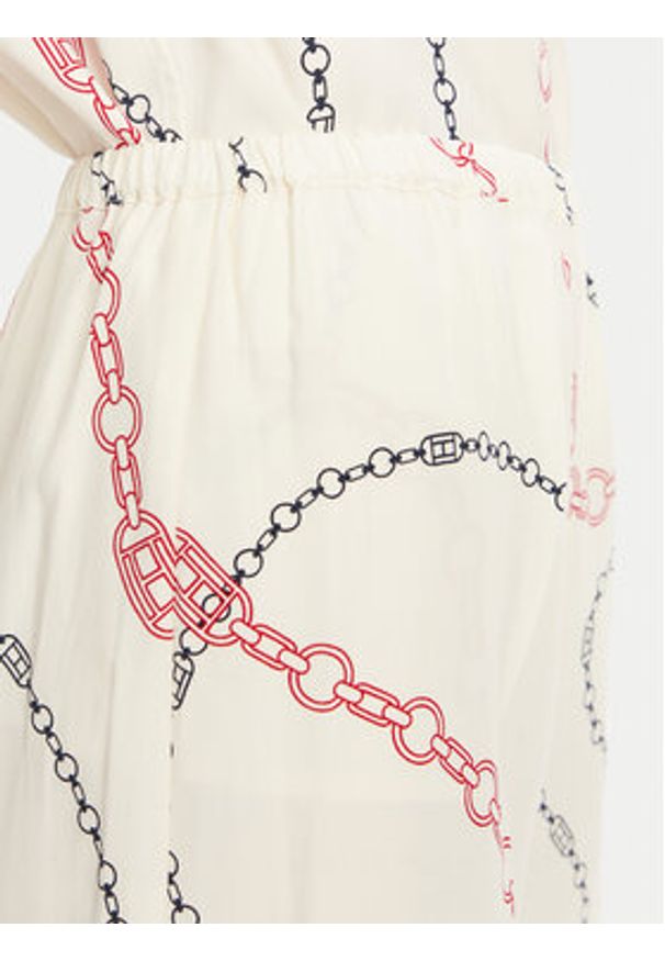 TOMMY HILFIGER - Tommy Hilfiger Spodnie materiałowe Soft Viscose Woven Pants WW0WW44542 Biały Relaxed Fit. Kolor: biały. Materiał: syntetyk