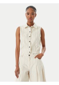 Guess Jeans Kamizelka W6GHZ9 D7961 Écru Slim Fit. Kolor: kremowy. Materiał: bawełna #1