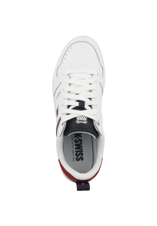 Buty do chodzenia męskie K-Swiss Lozan Match. Zapięcie: sznurówki. Kolor: biały. Materiał: tkanina, materiał, skóra, syntetyk. Szerokość cholewki: normalna. Sport: turystyka piesza