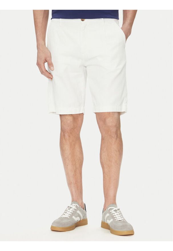 La Martina Szorty materiałowe Vics MAB004 TL147 Biały Regular Fit. Kolor: biały. Materiał: bawełna