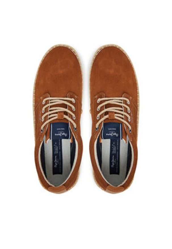 Pepe Jeans Espadryle Tourist West PMS10336 Brązowy. Kolor: brązowy. Materiał: zamsz, skóra