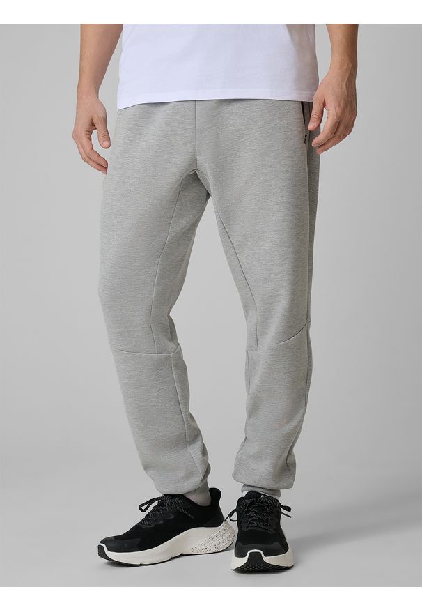 4f - 4F Spodnie dresowe joggery męskie - szare XL. Kolor: szary. Materiał: dresówka