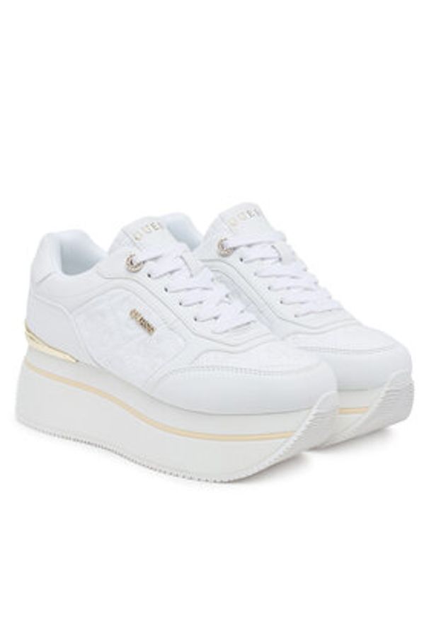Guess Sneakersy FLTCM9 FAL12 Biały. Kolor: biały. Materiał: skóra