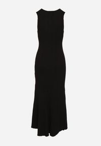 Born2be - Czarna Wiskozowa Sukienka Sweterkowa z Ozdobnymi Guzikami Lunarelle. Okazja: na co dzień. Kolor: czarny. Materiał: wiskoza. Wzór: aplikacja. Styl: klasyczny, casual, elegancki #3