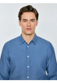Big-Star - Koszula męska bawełniana niebieska Frankinison 400. Okazja: do pracy. Kolor: niebieski. Materiał: bawełna. Styl: elegancki #3