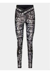 Versace Jeans Couture Legginsy 74HAC113 Czarny Regular Fit. Kolor: czarny. Materiał: syntetyk