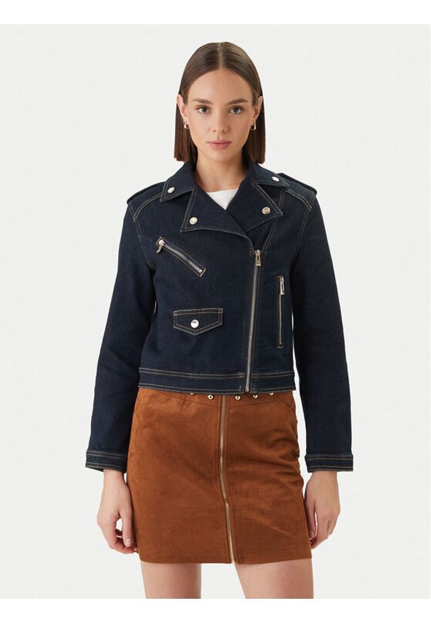 Morgan Kurtka jeansowa 261-VSOUBIA Granatowy Oversize. Kolor: niebieski. Materiał: syntetyk, bawełna