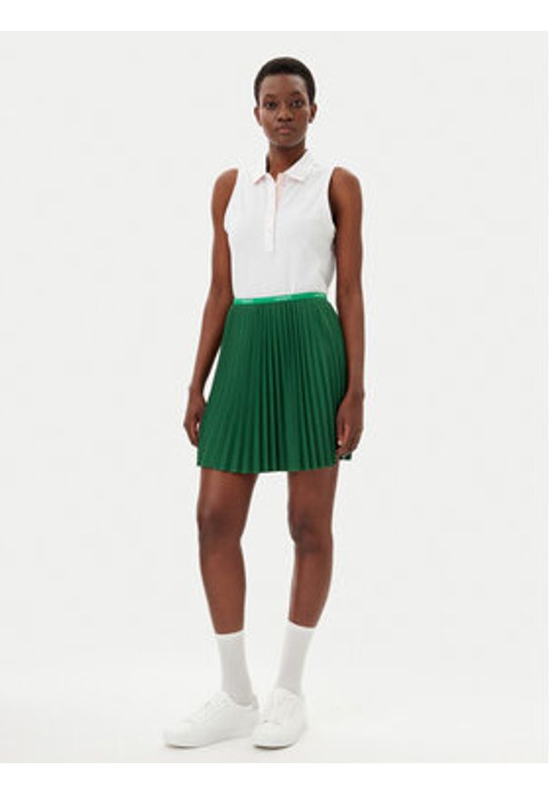 Lacoste Spódnica plisowana JF1403 Zielony Regular Fit. Kolor: zielony. Materiał: syntetyk