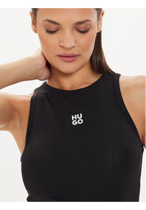 Hugo Top 50514859 Czarny Slim Fit. Kolor: czarny. Materiał: bawełna