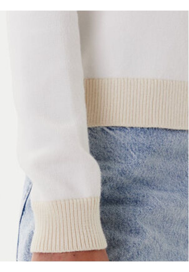 Tommy Jeans Sweter Colorblock Flag DW0DW20970 Biały Regular Fit. Kolor: biały. Materiał: syntetyk
