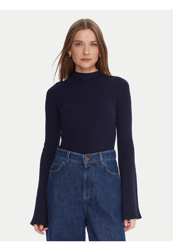 Kontatto Golf 3M0816C Granatowy Regular Fit. Typ kołnierza: golf. Kolor: niebieski. Materiał: syntetyk