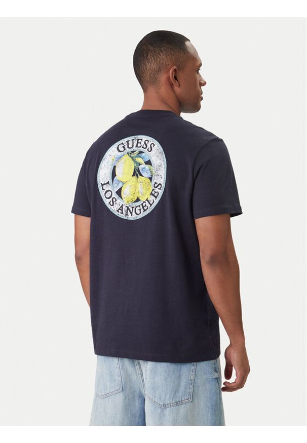 Guess T-Shirt M6GI19 K3051 Granatowy Reglan Fit. Kolor: niebieski. Materiał: bawełna