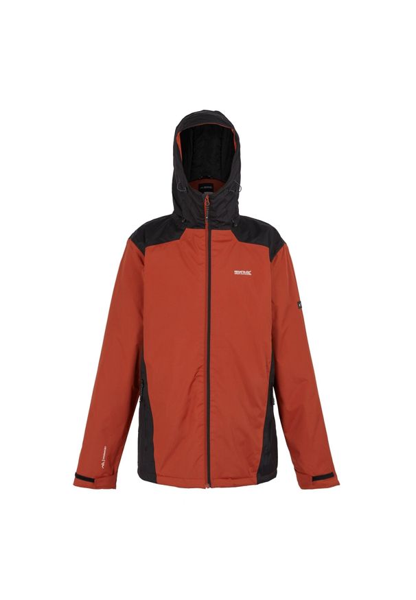 Regatta - Kurtka ocieplana męska Thornridge II. Typ kołnierza: kaptur. Kolor: czarny, czerwony, wielokolorowy. Sezon: jesień