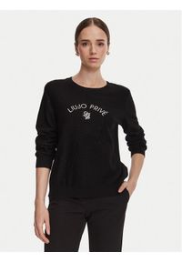 Liu Jo Sport Sweter TF6037 MS049 Czarny Regular Fit. Kolor: czarny. Materiał: syntetyk. Styl: sportowy #1