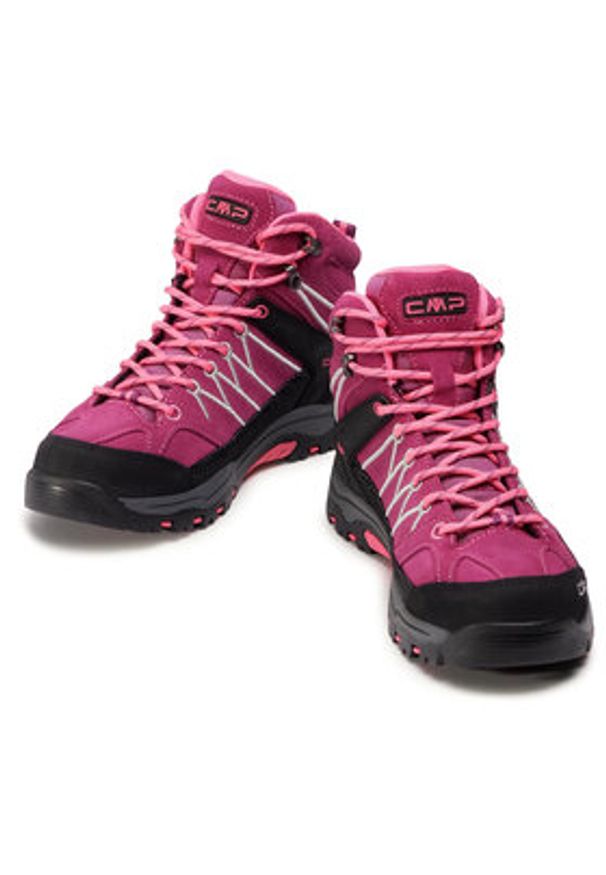 CMP Trekkingi Kids Rigel Mid Trekking Shoe Wp 3Q12944J Różowy. Kolor: różowy. Materiał: skóra, zamsz