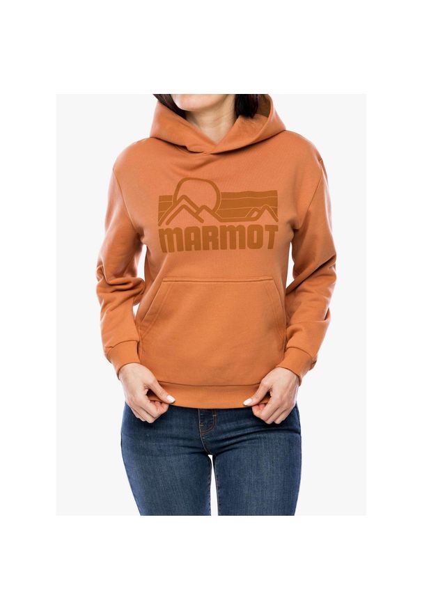 Bluza z kapturem damska Marmot Coastal Hoody. Typ kołnierza: kaptur. Kolor: pomarańczowy