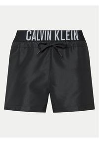 Calvin Klein Swimwear Szorty kąpielowe KM0KM01045 Czarny Regular Fit. Kolor: czarny. Materiał: syntetyk