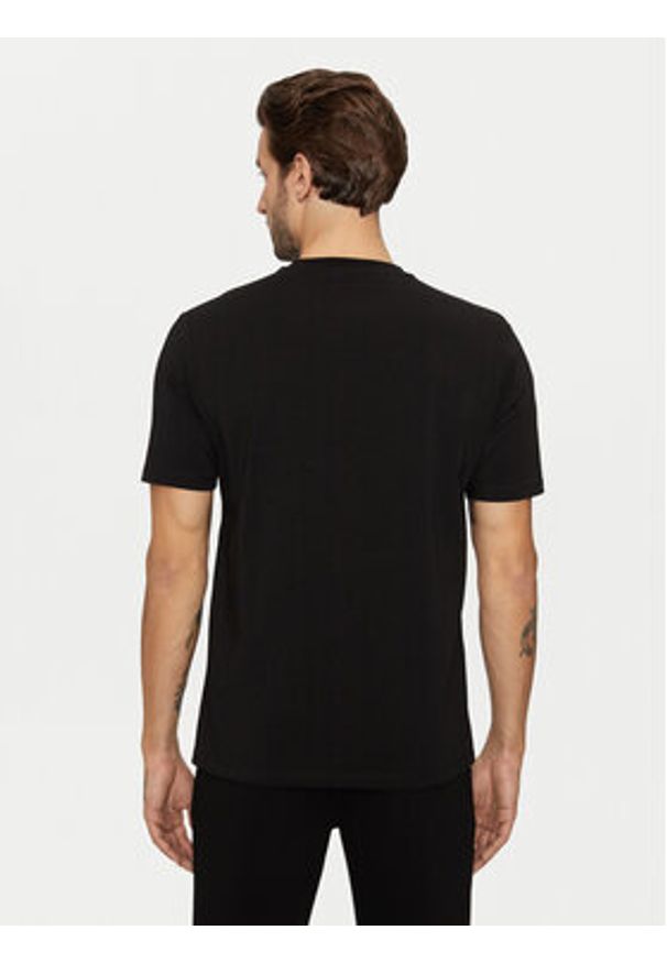 Karl Lagerfeld - KARL LAGERFELD T-Shirt 755460 551235 Czarny Regular Fit. Typ kołnierza: dekolt w karo. Kolor: czarny. Materiał: bawełna