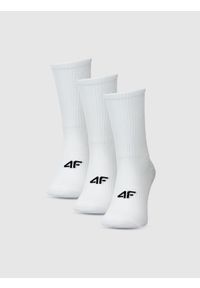 4f - 4F Skarpety casual za kostkę (3-pack) damskie - białe 35-38. Kolor: biały. Materiał: materiał, włókno, poliamid, bawełna