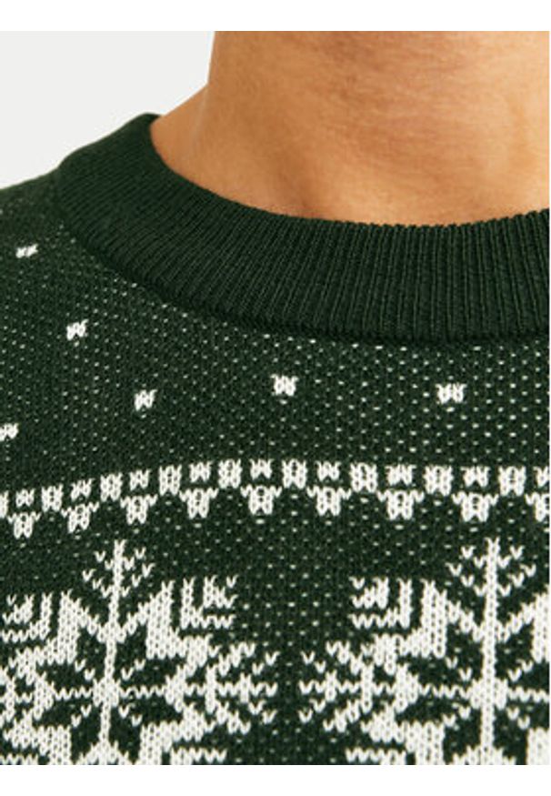 Jack & Jones Sweter Xmas Gabriel 12266118 Zielony Regular Fit. Kolor: zielony. Materiał: syntetyk