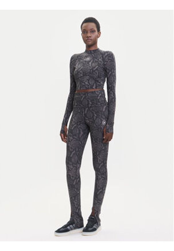 Adidas by Stella McCartney - adidas by Stella McCartney Koszulka techniczna Training JW4567 Szary Slim Fit. Kolor: szary. Materiał: syntetyk