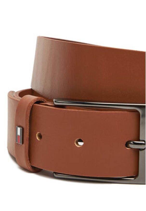 TOMMY HILFIGER - Tommy Hilfiger Pasek Męski Layton 3.5 Ext AM0AM13016 Brązowy. Kolor: brązowy. Materiał: skóra