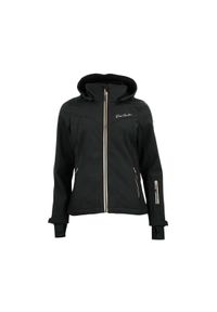 PEAK MOUNTAIN - Kurtka damska Peak Mountain Softshell Amaleoff. Typ kołnierza: kołnierzyk stójkowy. Kolor: różowy, wielokolorowy, czarny. Materiał: softshell. Sport: turystyka piesza #1