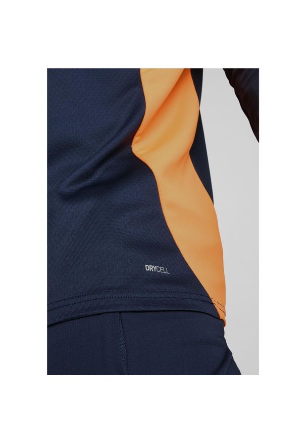 Puma - Męska bluza treningowa Olympique Marsylia z zamkiem 1/4 PUMA. Kolor: pomarańczowy, wielokolorowy, niebieski, żółty. Sport: fitness